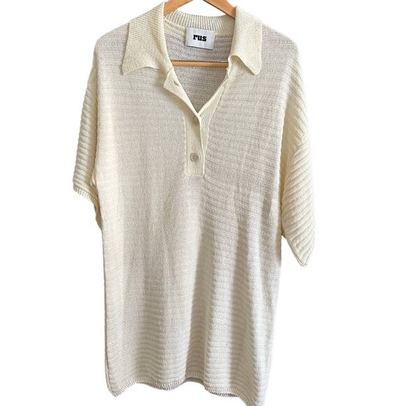 RUS the Brand | Jisho Polo Sweater Oversized  | Eggshell | Size Small - Picture 2 of 6